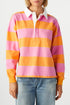 Relaxed Fit Striped Cotton Jersey Long Sleeve Rugby Shirt