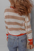 Relaxed Fit Striped Crew Neck Knit Pullover Sweater