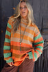 Relaxed Fit Striped Crew Neck Knit Sweater
