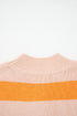 Relaxed Fit Striped Crew Neck Knit Sweater