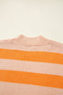 Relaxed Fit Striped Crew Neck Knit Sweater
