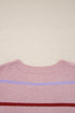 Relaxed Fit Striped Crew Neck Pullover Sweater