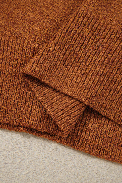 Relaxed Fit Striped Crew Neck Pullover Sweater