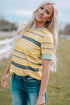 Relaxed Fit Striped Crew Neck Short Sleeve Top