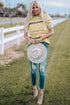 Relaxed Fit Striped Crew Neck Short Sleeve Top
