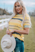 Relaxed Fit Striped Crew Neck Short Sleeve Top