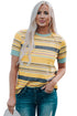 Relaxed Fit Striped Crew Neck Short Sleeve Top