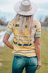 Relaxed Fit Striped Crew Neck Short Sleeve Top
