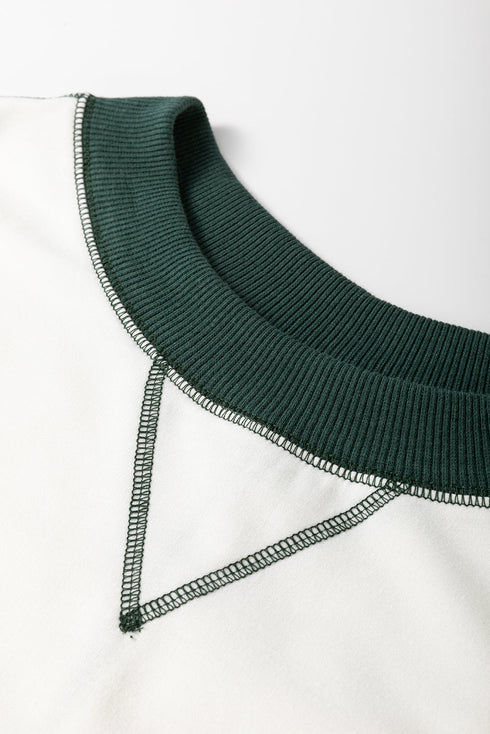 Relaxed Fit Striped Detail Layered Look Sweatshirt