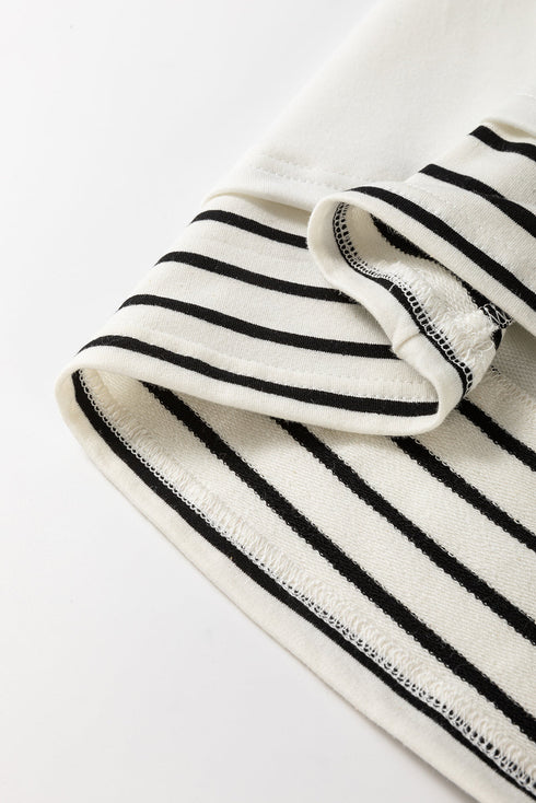 Relaxed Fit Striped Detail Layered Look Sweatshirt