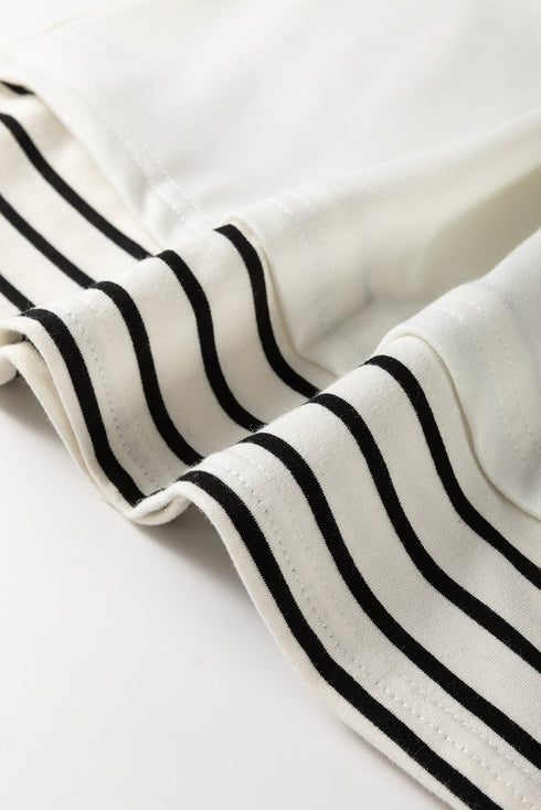 Relaxed Fit Striped Detail Layered Look Sweatshirt