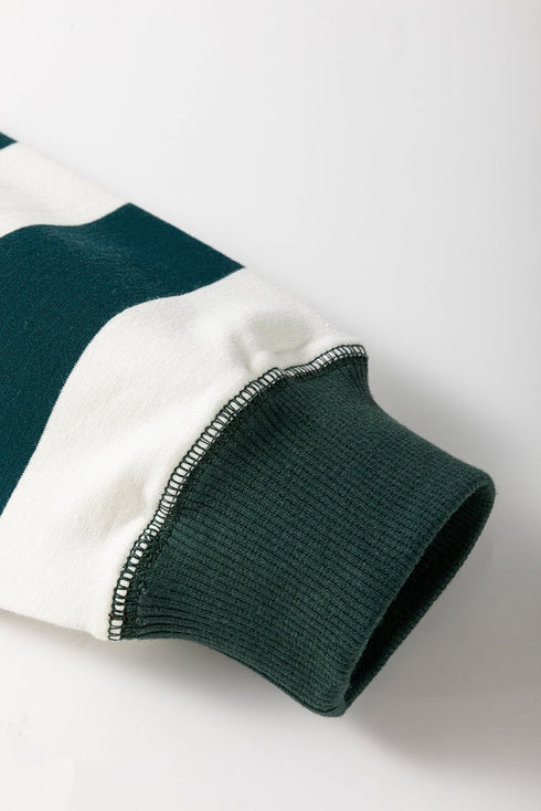 Relaxed Fit Striped Detail Layered Look Sweatshirt
