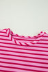 Relaxed Fit Striped Drop Shoulder Crew Neck Sweatshirt