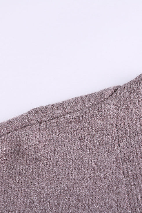 Relaxed Fit Striped Knit Open Front Cardigan