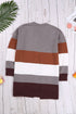 Relaxed Fit Striped Knit Open Front Cardigan