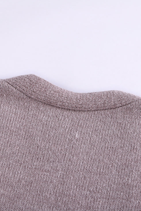 Relaxed Fit Striped Knit Open Front Cardigan