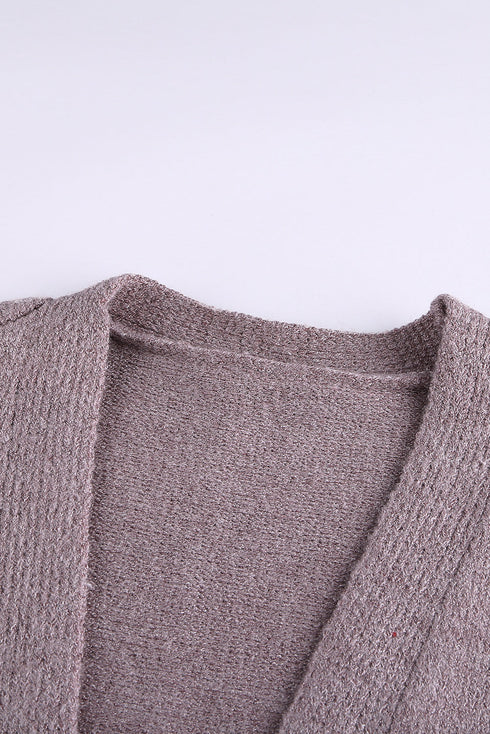 Relaxed Fit Striped Knit Open Front Cardigan