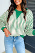 Relaxed Fit Striped Patchwork Exposed Seam Top
