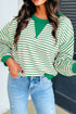 Relaxed Fit Striped Patchwork Exposed Seam Top