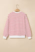 Relaxed Fit Striped Print Round Neck Long Sleeve Top