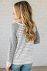 Relaxed Fit Striped Raglan Sleeve Soft Knit Tee