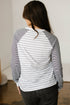 Relaxed Fit Striped Raglan Sleeve Soft Knit Tee