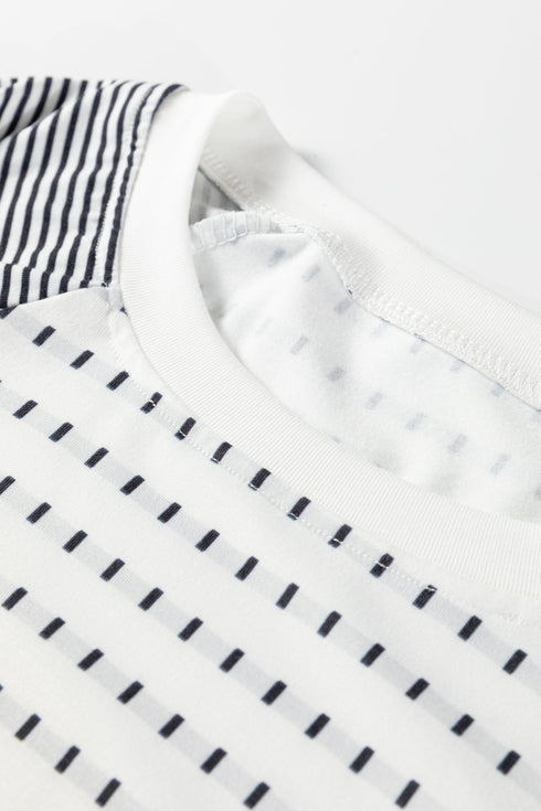 Relaxed Fit Striped Raglan Sleeve Soft Knit Tee