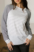 Relaxed Fit Striped Raglan Sleeve Soft Knit Tee