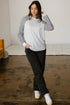 Relaxed Fit Striped Raglan Sleeve Soft Knit Tee