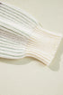 Relaxed Fit Striped Ribbed Knit Crew Neck Sweater