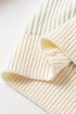 Relaxed Fit Striped Ribbed Knit Crew Neck Sweater
