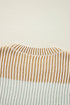 Relaxed Fit Striped Ribbed Knit Crew Neck Sweater