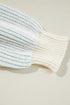 Relaxed Fit Striped Ribbed Knit Crew Neck Sweater
