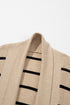 Relaxed Fit Striped Ribbed Open Front Cardigan