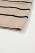 Relaxed Fit Striped Ribbed Open Front Cardigan