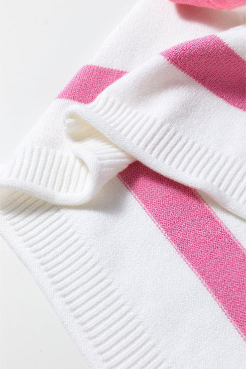 Relaxed Fit Striped Short Sleeve Boxy Knit Sweater