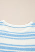 Relaxed Fit Striped Short Sleeve Dolman Knit Top