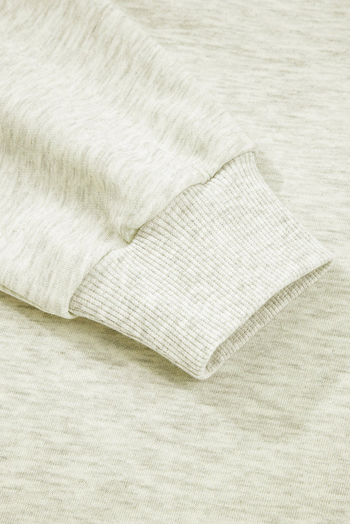 Relaxed Fit Striped Trim Half Zip Pullover Sweatshirt