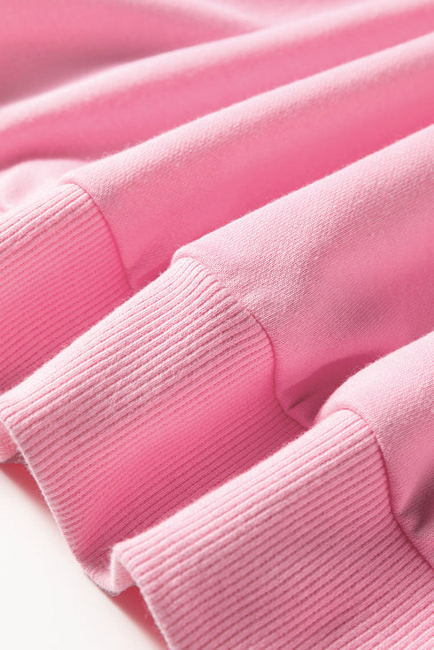 Relaxed Fit Striped Trim Half Zip Pullover Sweatshirt