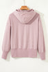 Relaxed Fit Striped V Neck Split Hem Hoodie