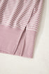 Relaxed Fit Striped V Neck Split Hem Hoodie