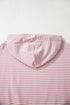 Relaxed Fit Striped V Neck Split Hem Hoodie