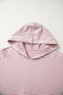 Relaxed Fit Striped V Neck Split Hem Hoodie