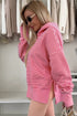 Relaxed Fit Striped V Neck Split Hem Hoodie