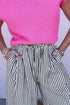 Relaxed Fit Striped Wide Leg Casual Pants