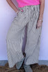 Relaxed Fit Striped Wide Leg Casual Pants