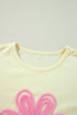 Relaxed Fit Textured Floral Graphic Pullover Sweatshirt