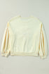 Relaxed Fit Textured Floral Graphic Pullover Sweatshirt