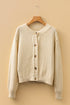 Relaxed Fit Textured Knit Button Front Cardigan