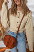 Relaxed Fit Textured Knit Button Front Cardigan